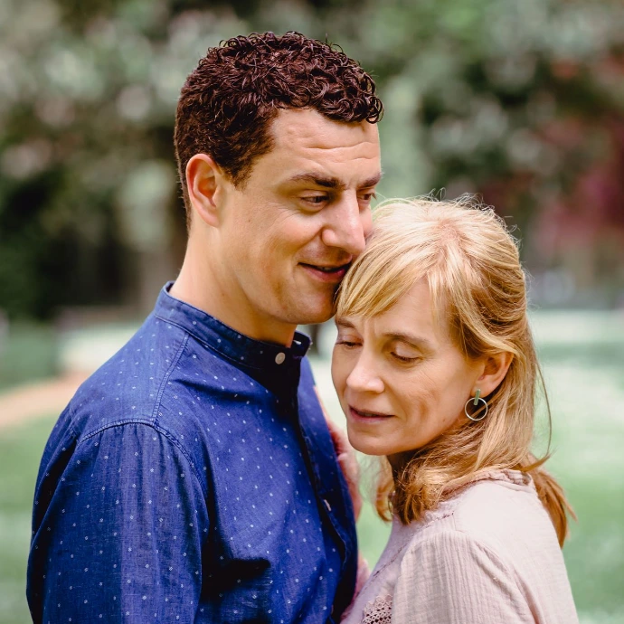 koppel portret in groen