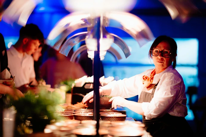 Gastronomisch diner tijdens huwelijksfeest