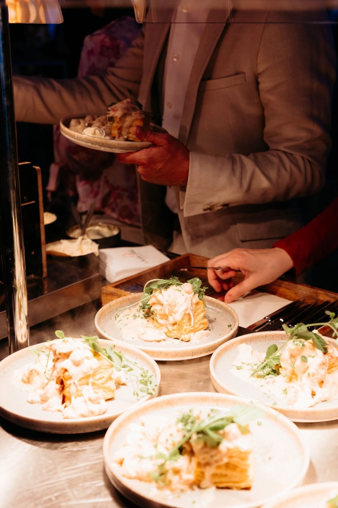 Gastronomisch diner tijdens huwelijksfeest